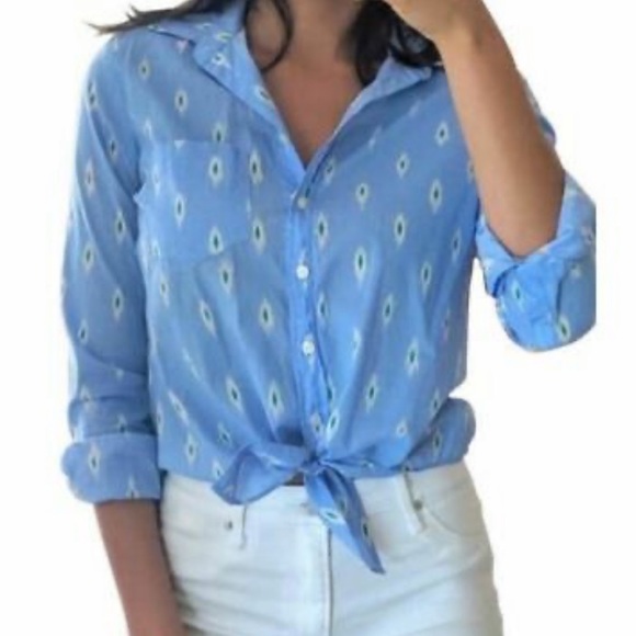 J. Crew Factory Tops - J. CREW WESTERN FRONT TIE BUTTON DOWN TOP